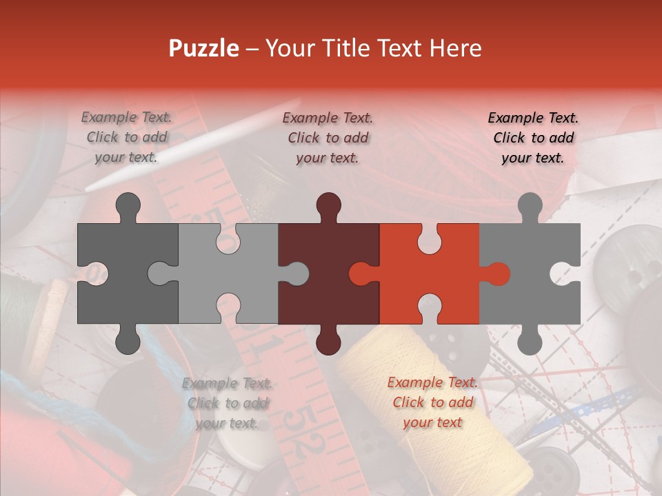 Needle Orange Spool PowerPoint Template