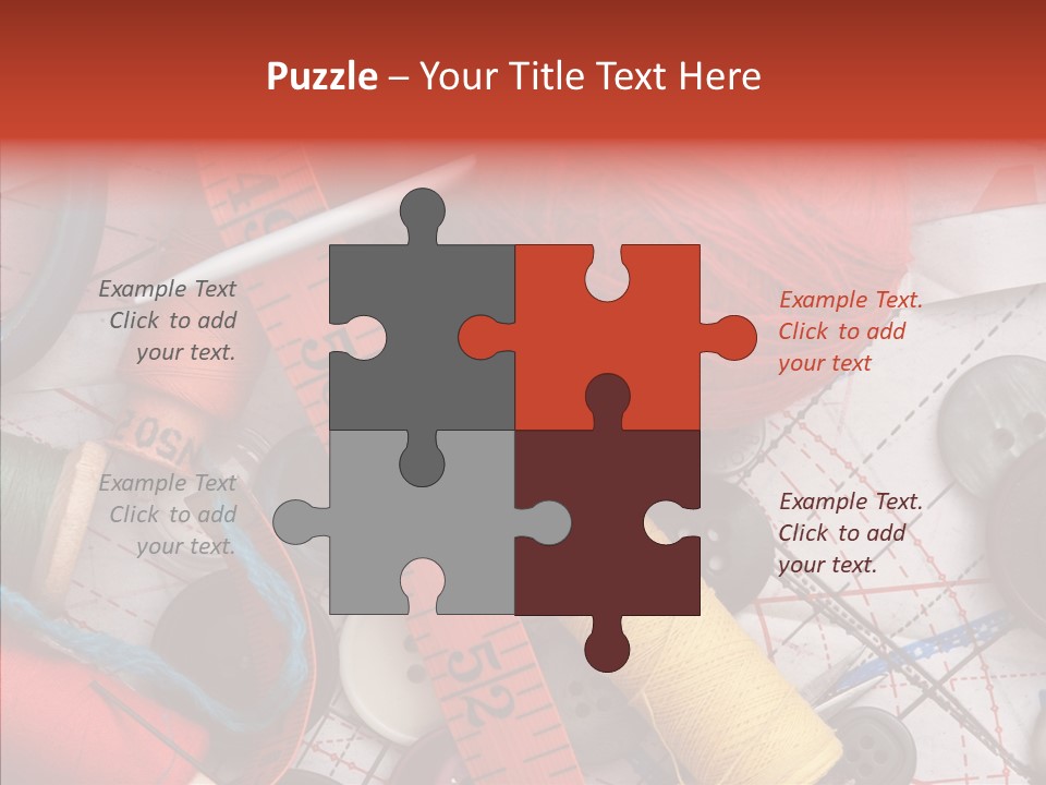 Needle Orange Spool PowerPoint Template