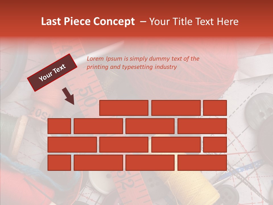 Needle Orange Spool PowerPoint Template