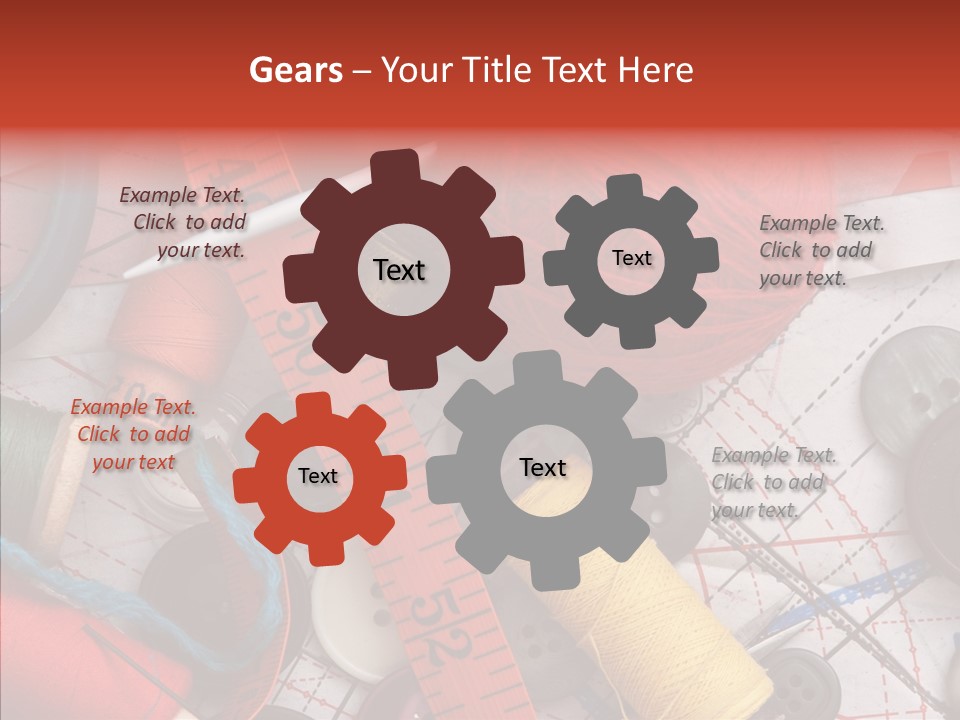 Needle Orange Spool PowerPoint Template