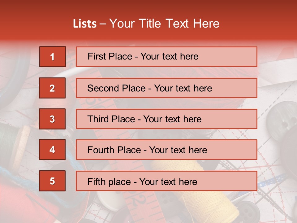 Needle Orange Spool PowerPoint Template