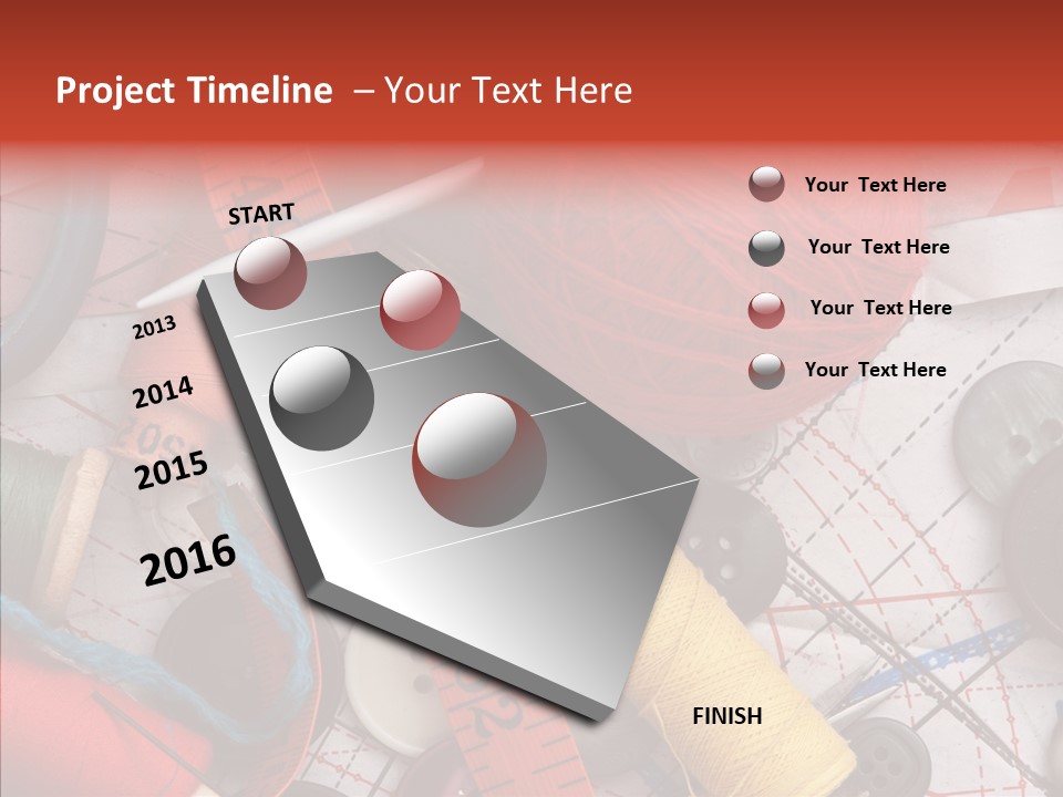 Needle Orange Spool PowerPoint Template
