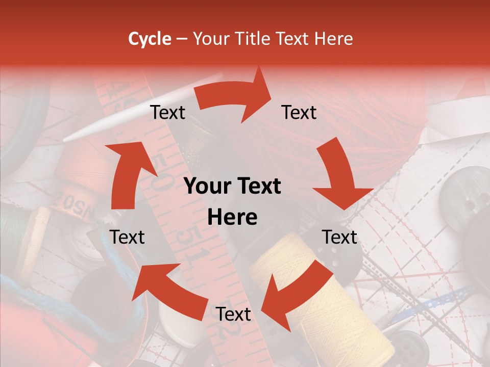 Needle Orange Spool PowerPoint Template