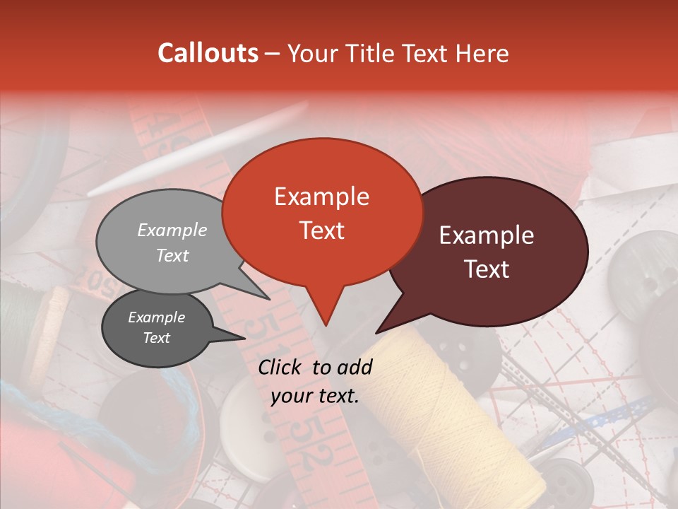 Needle Orange Spool PowerPoint Template