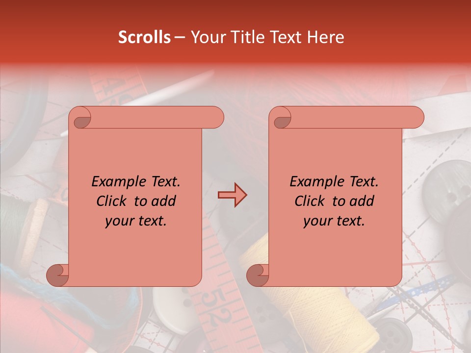 Needle Orange Spool PowerPoint Template