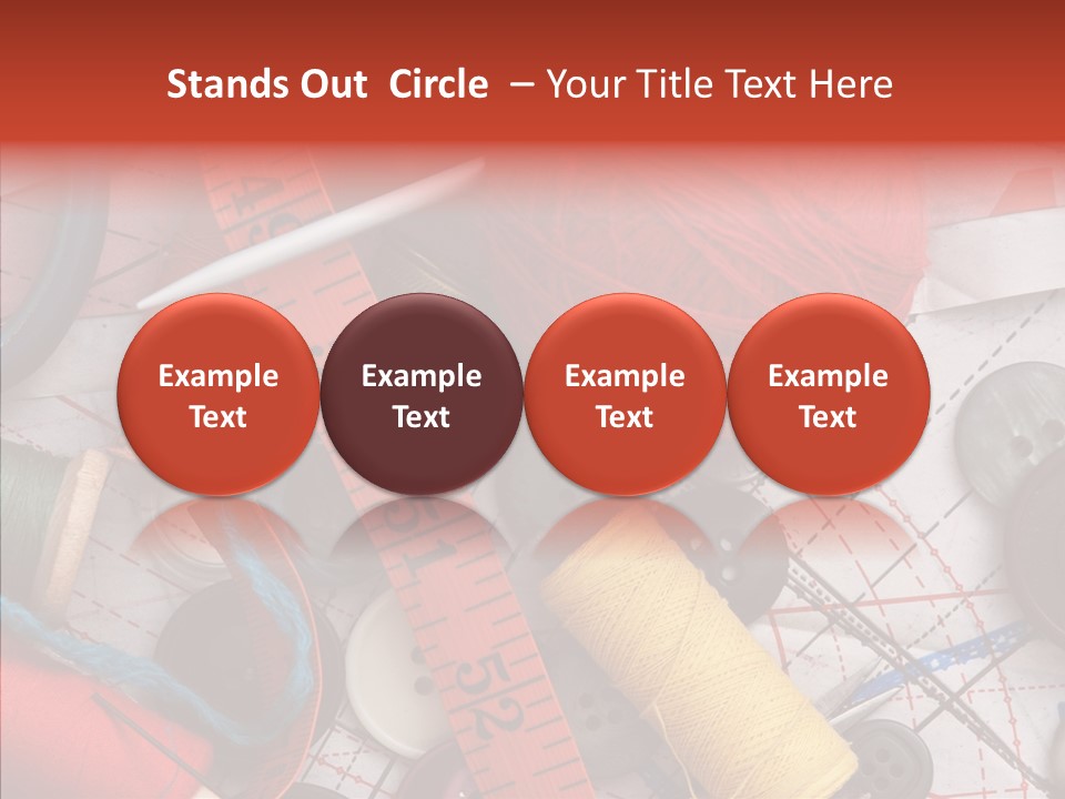 Needle Orange Spool PowerPoint Template
