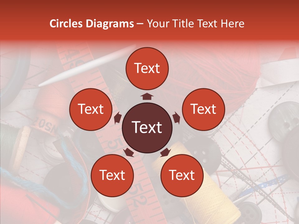 Needle Orange Spool PowerPoint Template