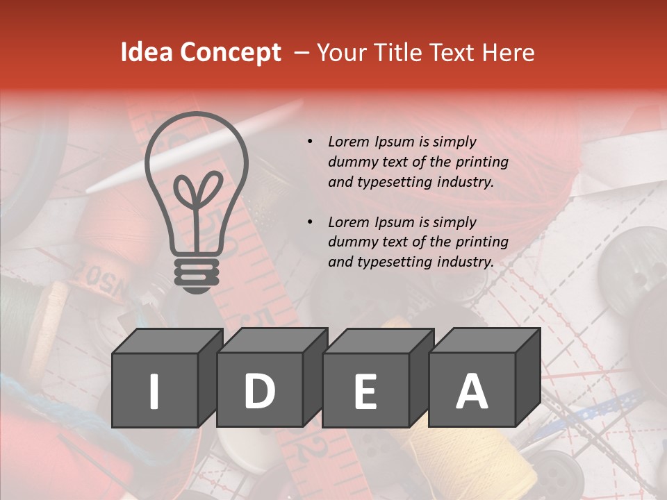 Needle Orange Spool PowerPoint Template