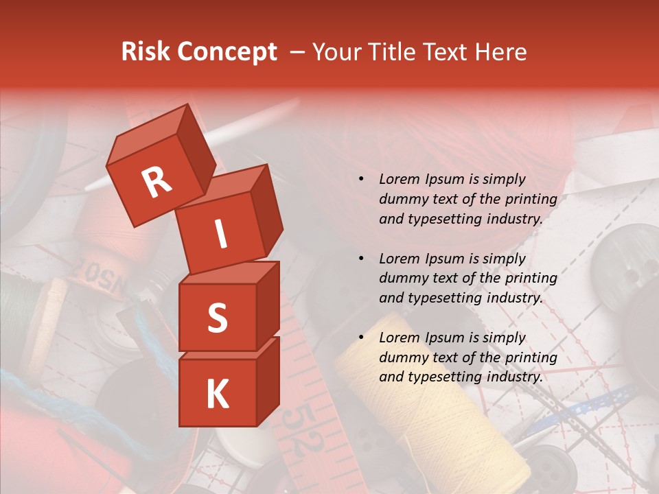 Needle Orange Spool PowerPoint Template