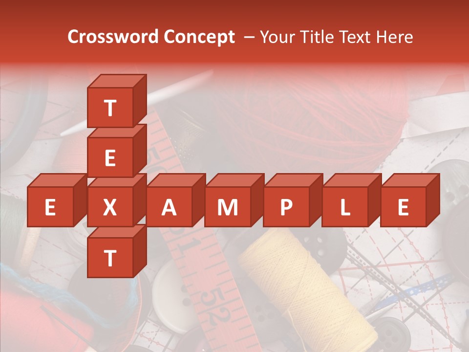 Needle Orange Spool PowerPoint Template