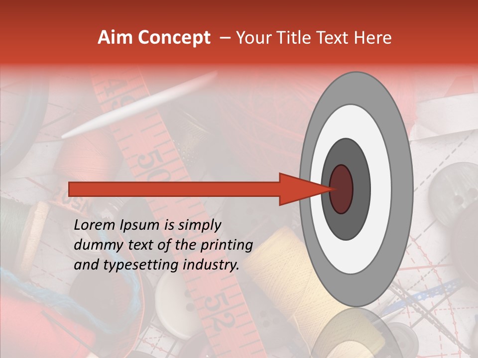Needle Orange Spool PowerPoint Template