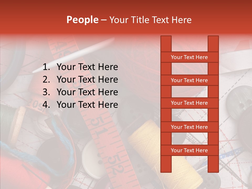Needle Orange Spool PowerPoint Template