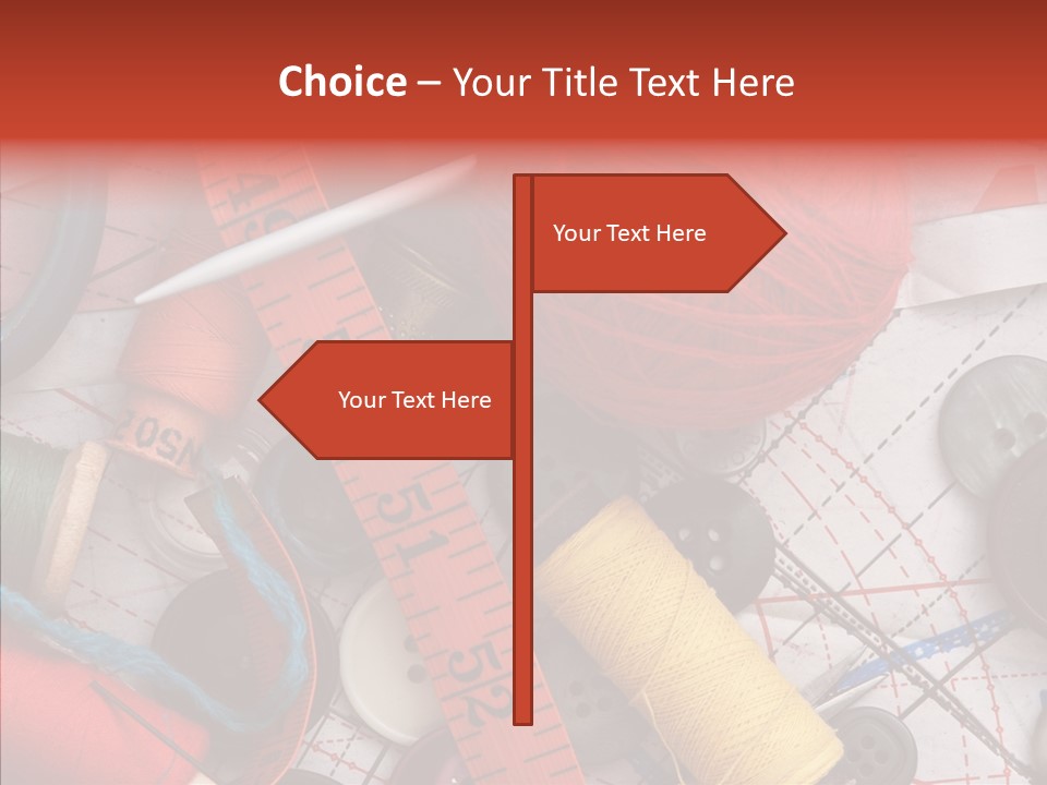 Needle Orange Spool PowerPoint Template