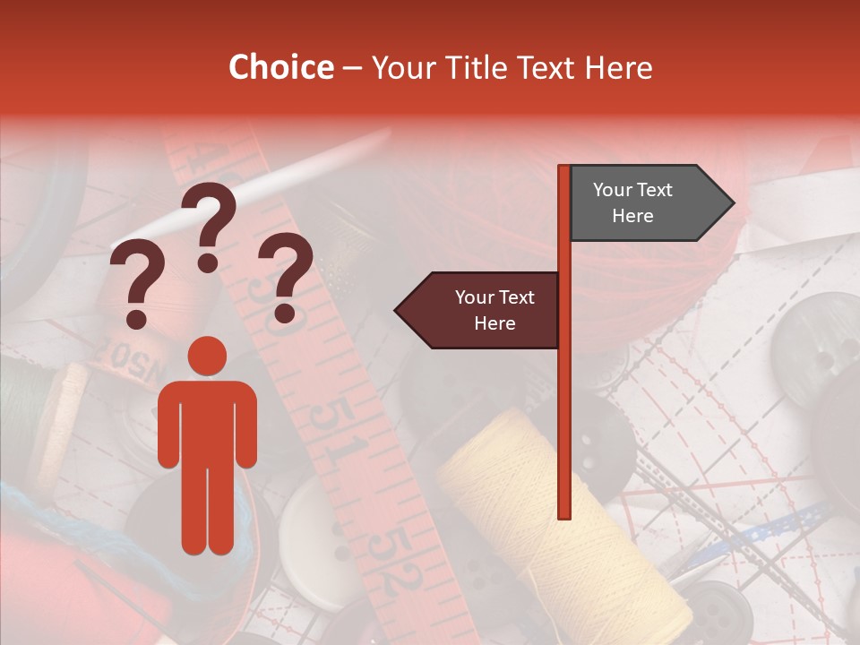 Needle Orange Spool PowerPoint Template