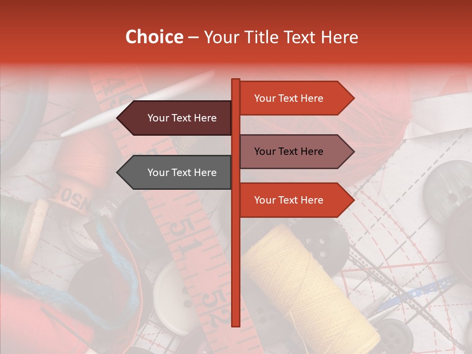 Needle Orange Spool PowerPoint Template