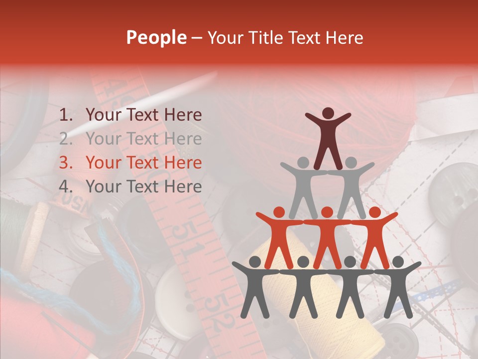 Needle Orange Spool PowerPoint Template