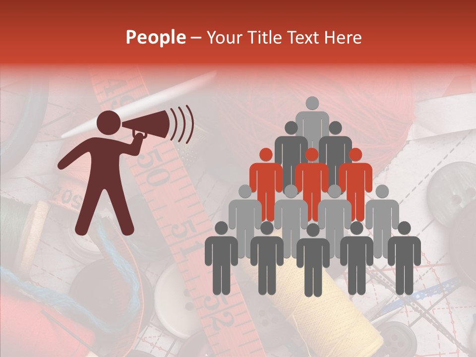 Needle Orange Spool PowerPoint Template