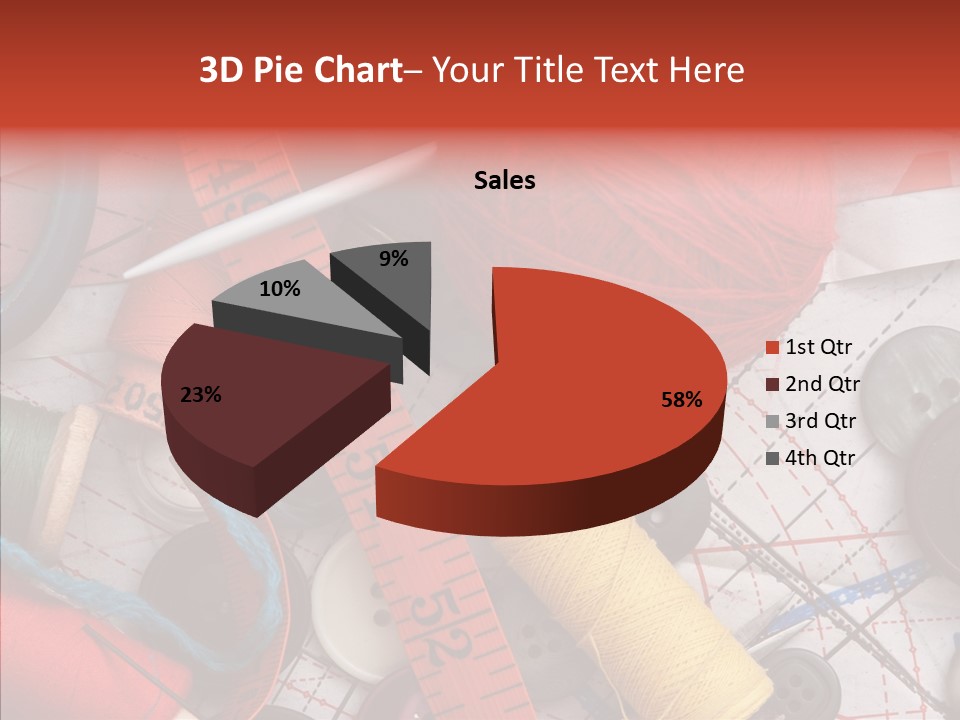 Needle Orange Spool PowerPoint Template