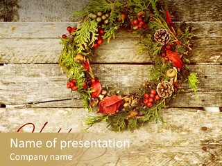 Leaves Greeting Card Season PowerPoint Template