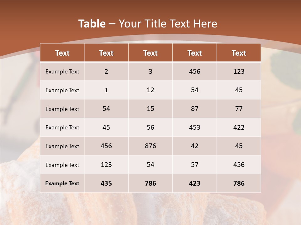 Hot Orange Table PowerPoint Template