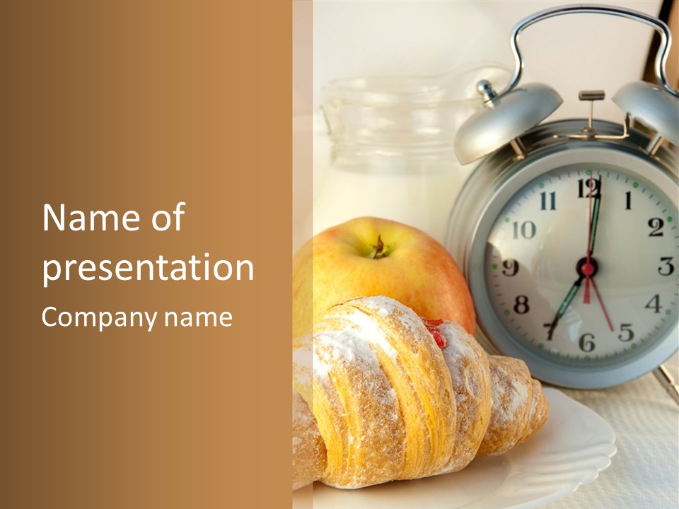 Nutrition Coffee Clock PowerPoint Template