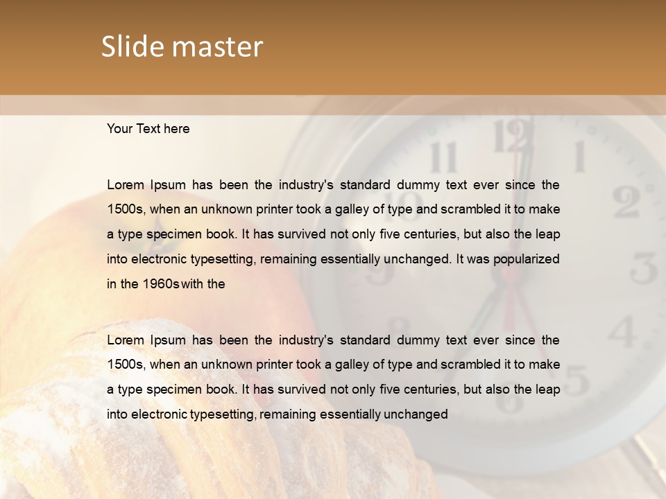 Nutrition Coffee Clock PowerPoint Template