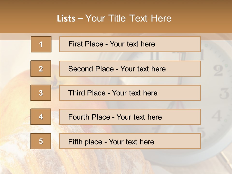 Nutrition Coffee Clock PowerPoint Template