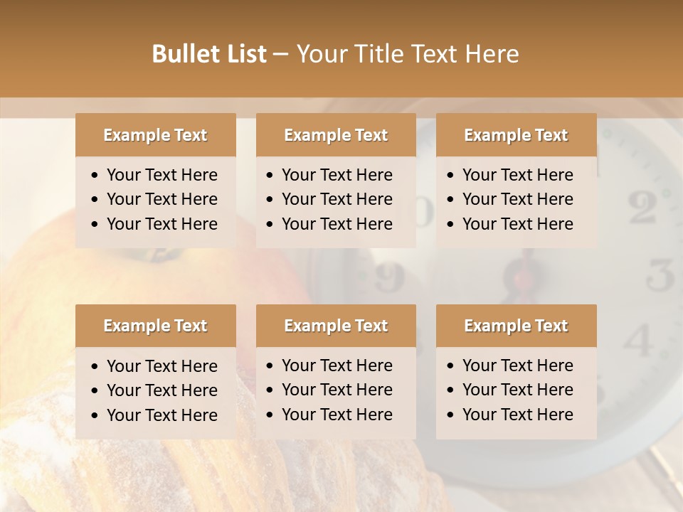 Nutrition Coffee Clock PowerPoint Template