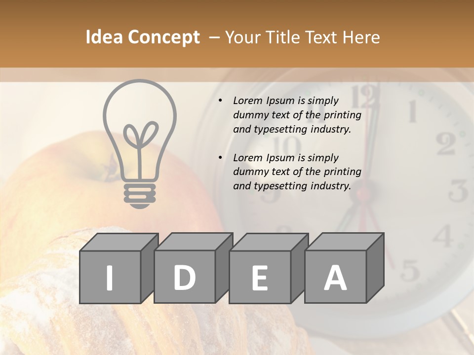 Nutrition Coffee Clock PowerPoint Template