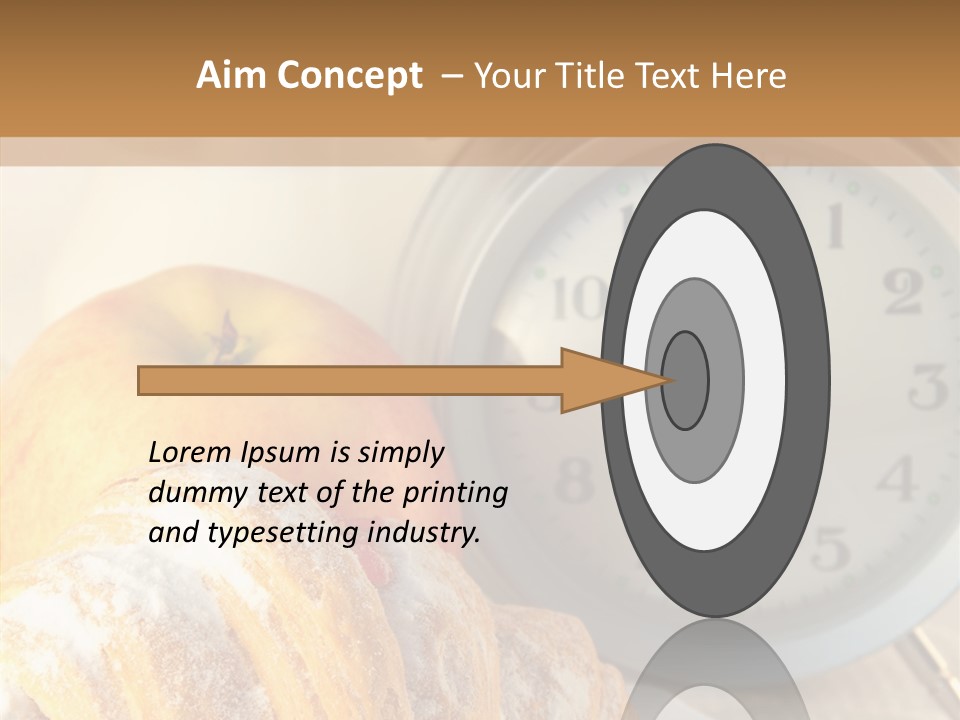 Nutrition Coffee Clock PowerPoint Template