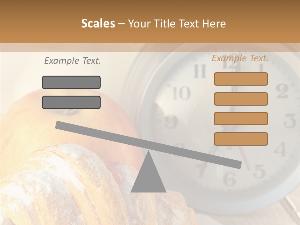 Nutrition Coffee Clock PowerPoint Template