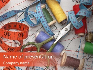 Reel Sew Orange PowerPoint Template