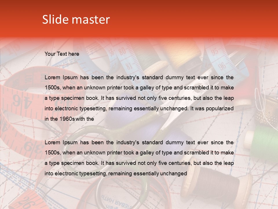 Reel Sew Orange PowerPoint Template