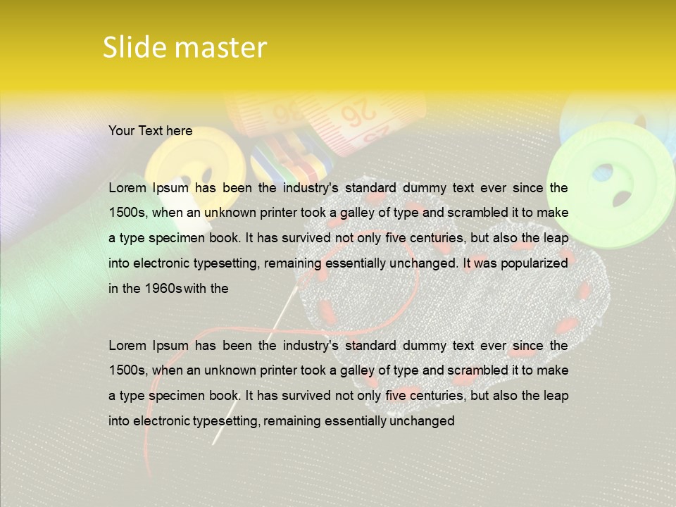 Cloth Red Buttons PowerPoint Template