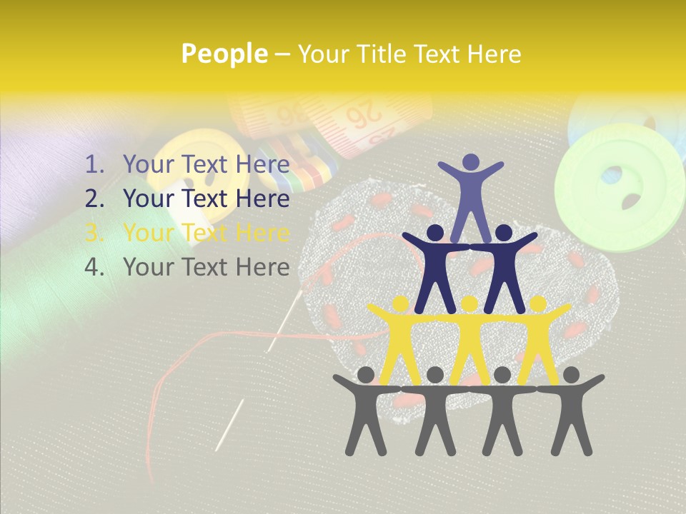 Cloth Red Buttons PowerPoint Template