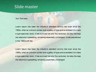 Cloth Billiard Indoors PowerPoint Template