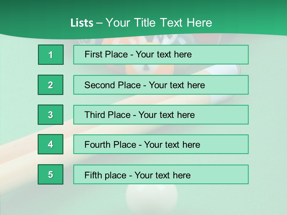 Cloth Billiard Indoors PowerPoint Template