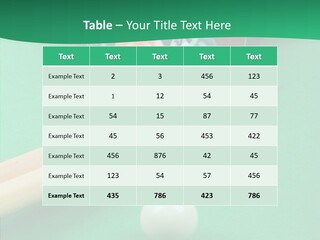 Cloth Billiard Indoors PowerPoint Template