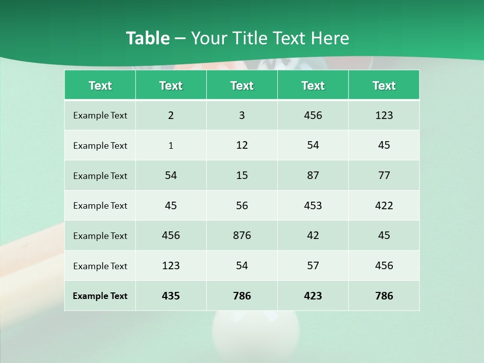 Cloth Billiard Indoors PowerPoint Template