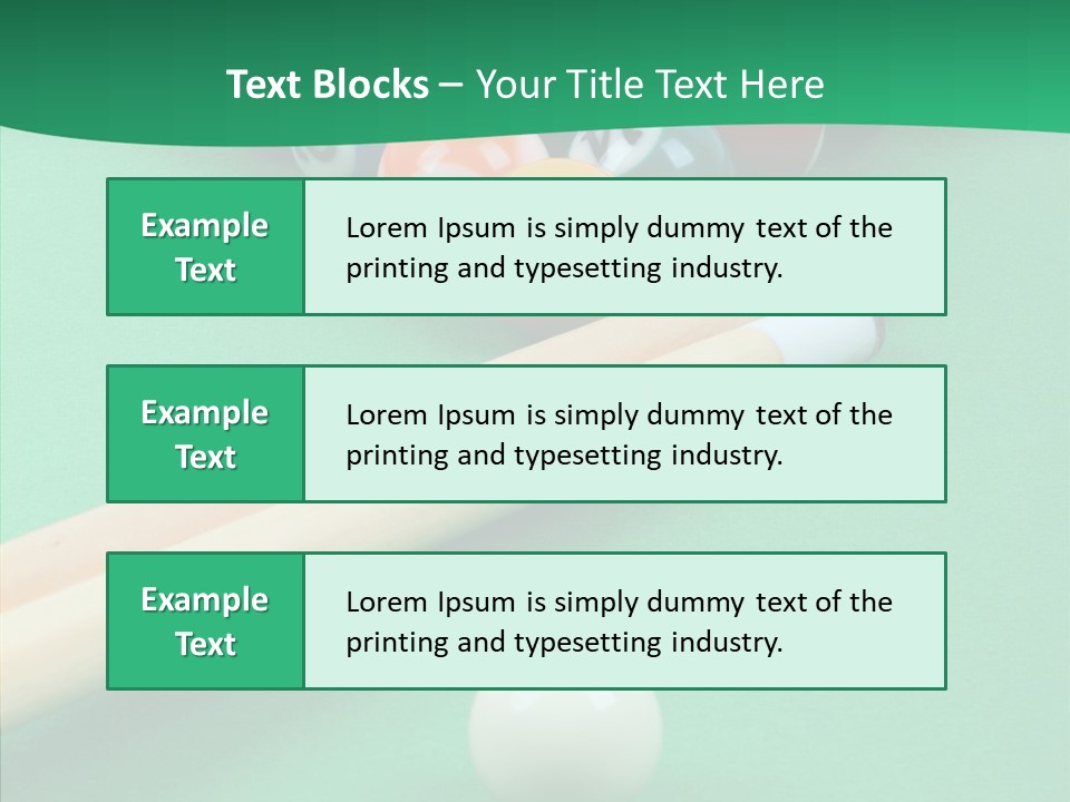 Cloth Billiard Indoors PowerPoint Template
