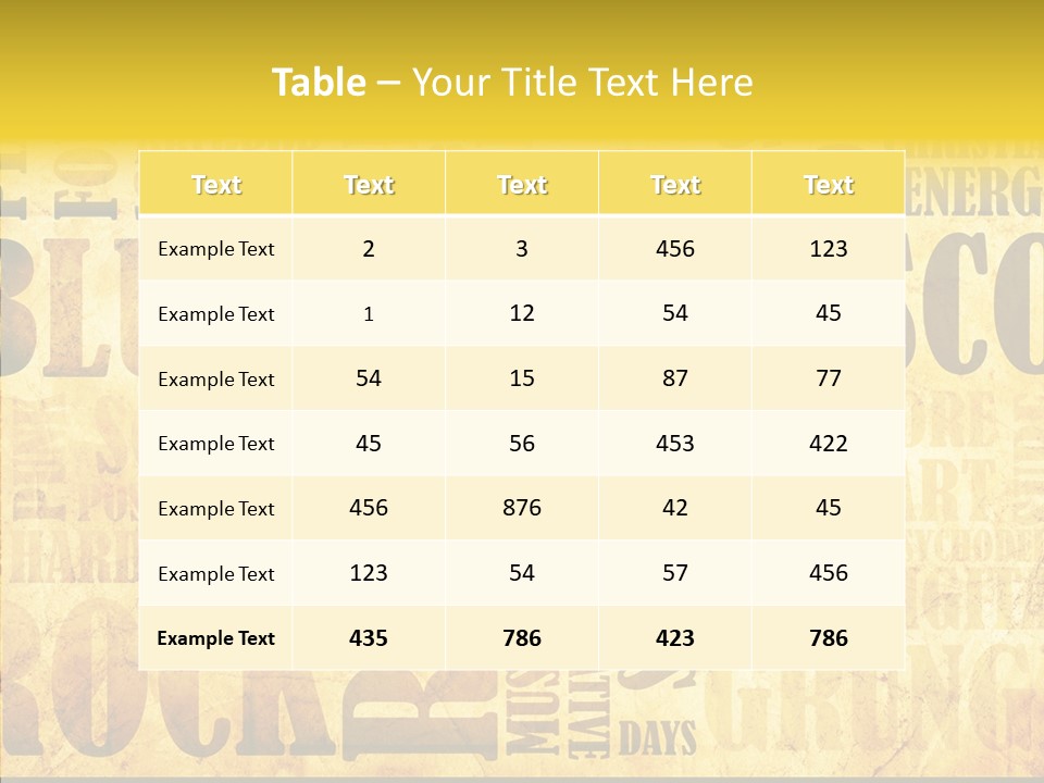Table Di Cu Ion Humorou PowerPoint Template
