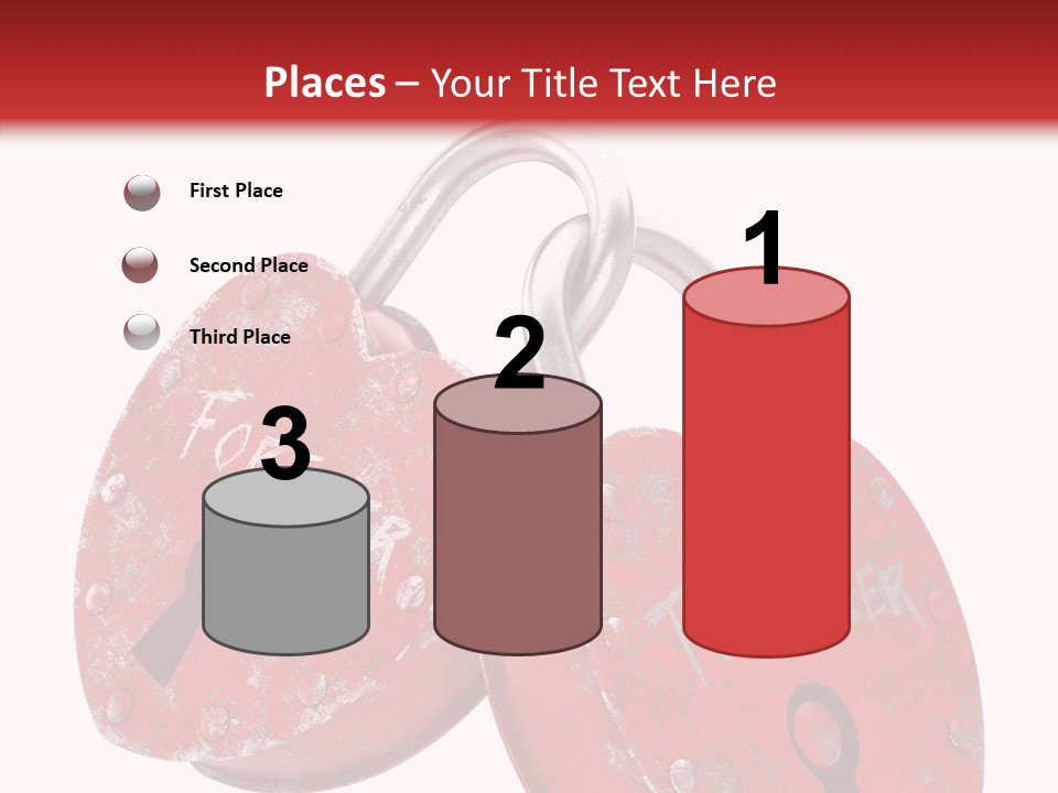 Padlock Lovers Clipping Path PowerPoint Template