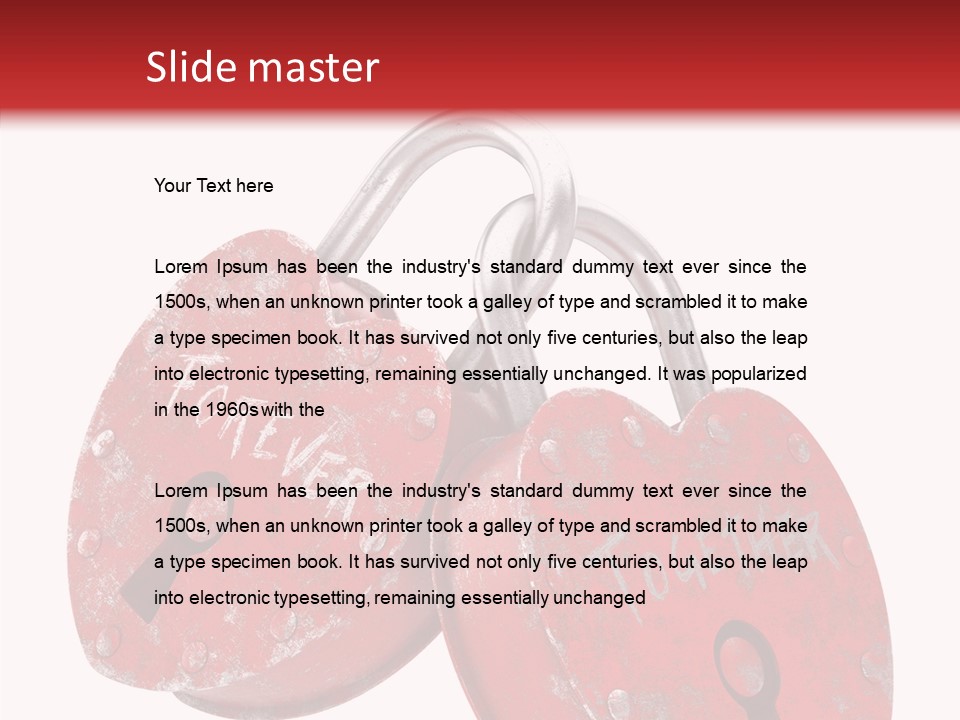 Padlock Lovers Clipping Path PowerPoint Template