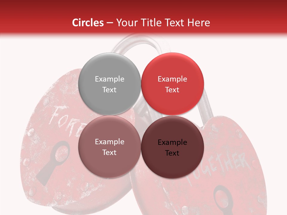 Padlock Lovers Clipping Path PowerPoint Template