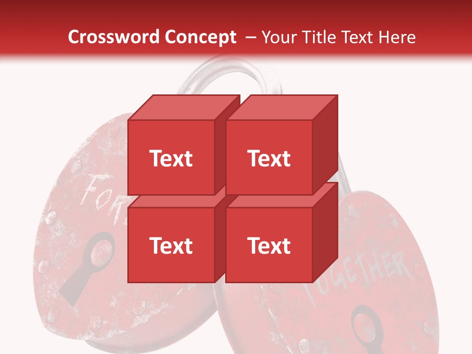 Padlock Lovers Clipping Path PowerPoint Template