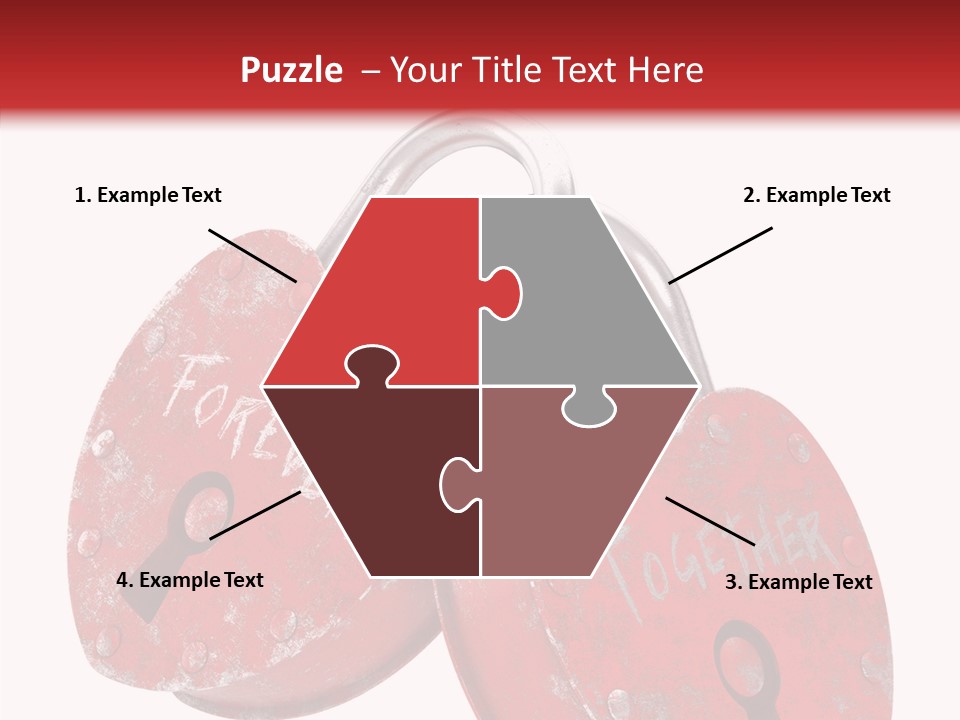 Padlock Lovers Clipping Path PowerPoint Template