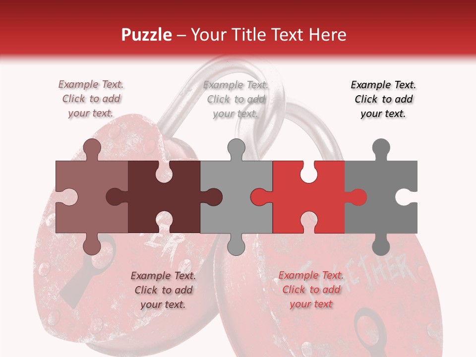 Padlock Lovers Clipping Path PowerPoint Template