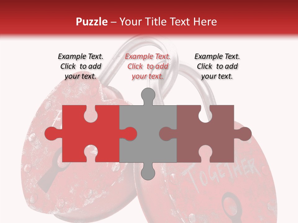 Padlock Lovers Clipping Path PowerPoint Template