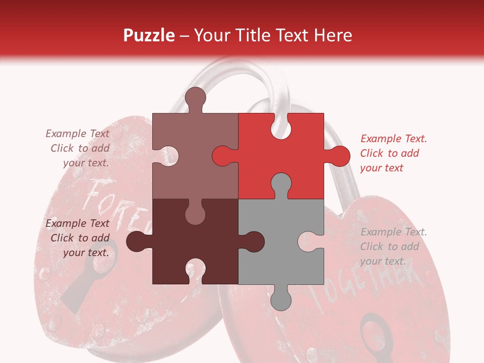 Padlock Lovers Clipping Path PowerPoint Template