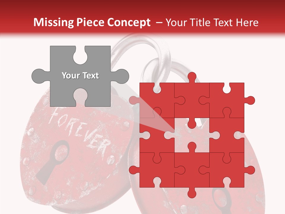 Padlock Lovers Clipping Path PowerPoint Template